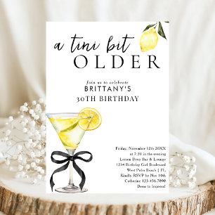 Convite Um Tini Bit Older Lemon Drop Martini aniversário d
