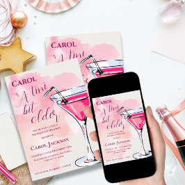 Convite Um Tini Bit Pink Martini Cocktail Mais Antigo