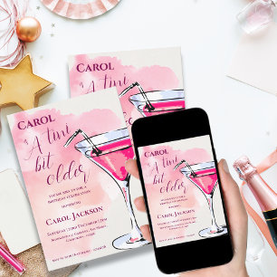 Convite Um Tini Bit Pink Martini Cocktail Mais Antigo