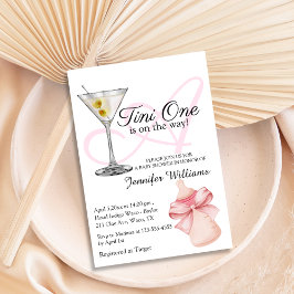 Convite um tini está a caminho, chá de fraldas rosa martin