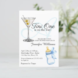 Convite um tini está a caminho, martini chic chá de fralda