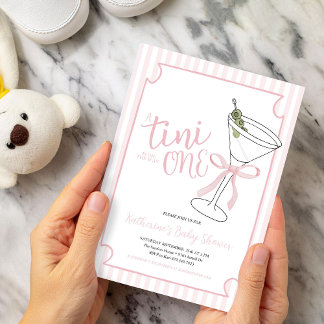 Convite Um Tini One Está a Caminho Chuveiro de Bebê Listra