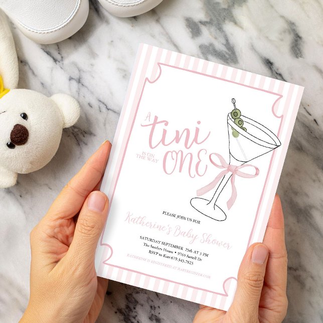 Convite Um Tini One Está a Caminho Chuveiro de Bebê Listra (Criador carregado)