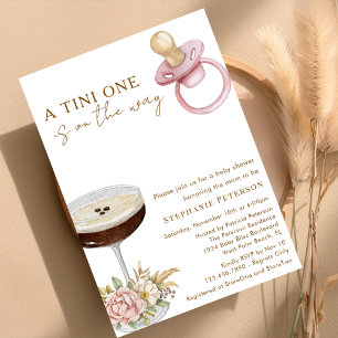 Convite Um Tini One Pink Paci Espresso Martini Chá de Bebê