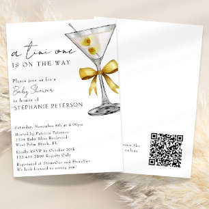 Convite Um Tini Um Código QR Chic Festa de Bebê Martini Am
