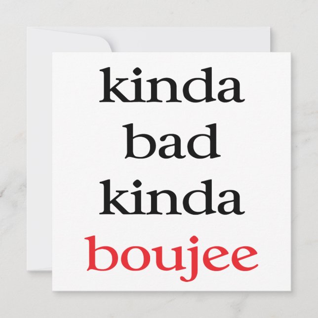 Convite Um tipo ruim de Boujee (Frente)