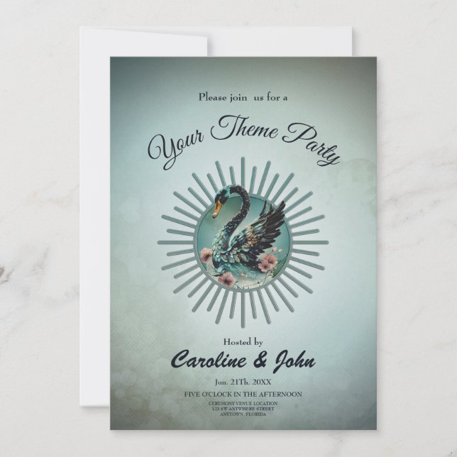 Convite Um toque de fantasia e elegância, o cisne do sonho (Frente)
