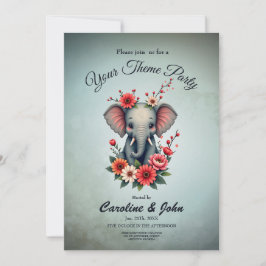 Convite Um toque do verão: O bebê elefante