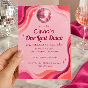 Convite Um Último Fim de Semana de Discoteca Rosa para Des