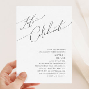 Convite Um Vamos De Script Minimalista E Whimsical Celebra