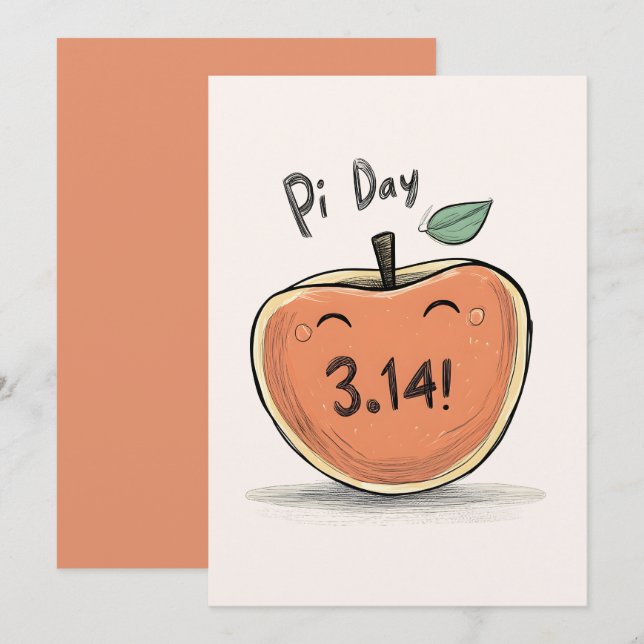 Convite Uma Apple a Day não resolverá para Meme X - Pi Day (Frente/Verso)