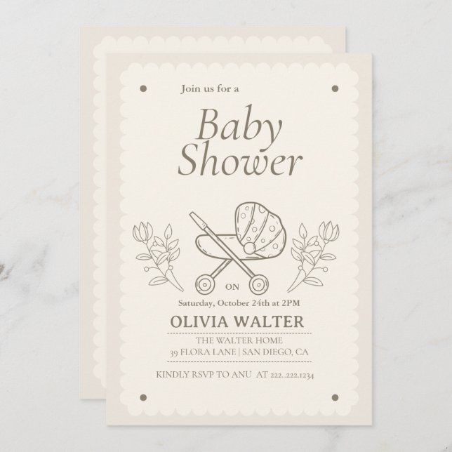 Convite Uma aventura de carrinho | Sexo Chá de fraldas neu (Frente/Verso)