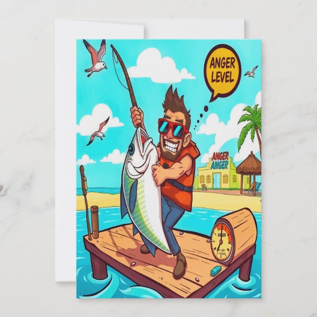 Convite Uma Aventura De Pesca Comedica (Frente)