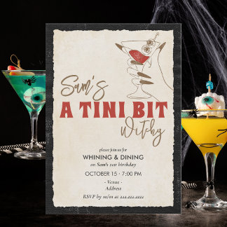Convite Uma Bruxinha no 21º Aniversário de Halloween com C