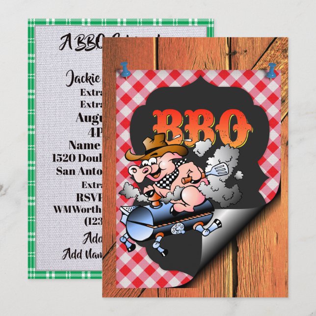 Convite Uma Celebração de Churrasco (Frente/Verso)