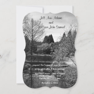 Convite Uma cena de lago adorável para um casamento