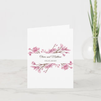 Convite Uma cereja cor-de-rosa primavera. Casamento floral