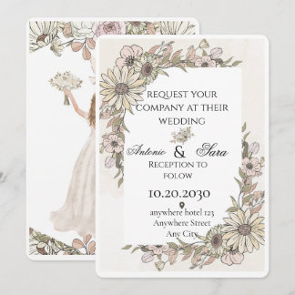 Convite Uma cerimônia de casamento elegante adornada com f