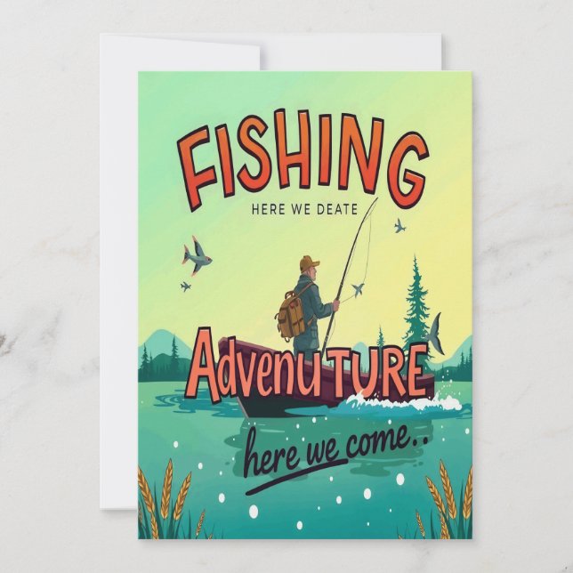 Convite Uma Expedição De Pesca Aguarda (Frente)