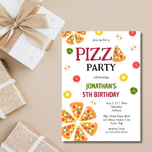 Convite Uma Fatia De Aniversário de criança De Festa De Pi