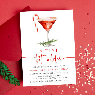 Convite Uma Festa de Aniversário com Candy Cane Martini Um