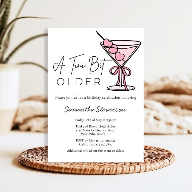 Convite Uma Festa de aniversário de Azeitonas Rosa Mais Ve (Criador carregado)