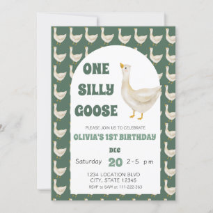 Convite Uma Festa de Aniversário de Ganso Bobalhão Neutra