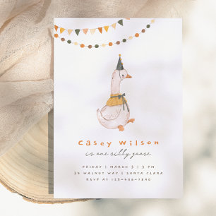 Convite Uma Festa de aniversário de ganso de Bobo