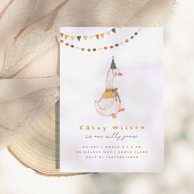 Convite Uma Festa de aniversário de ganso de Bobo (Criador carregado)