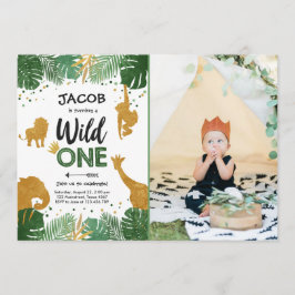 Convite Uma festa de aniversário Dourado selvagem dos