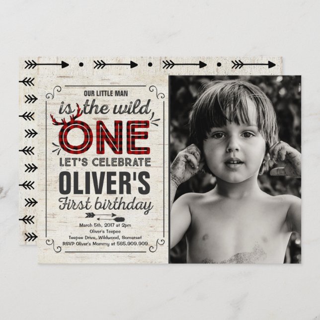 Convite Uma festa de aniversário selvagem selvagem do (Frente/Verso)