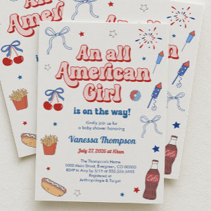 Convite Uma Festa de Bebê Típica Americana