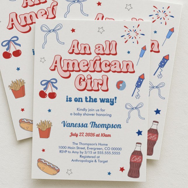 Convite Uma Festa de Bebê Típica Americana (Criador carregado)