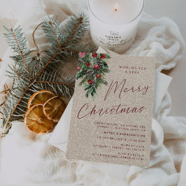 Convite Uma festa de Natal muito feliz, Dourada moderna