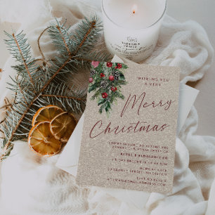 Convite Uma festa de Natal muito feliz, Dourada moderna