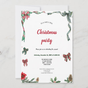 CONVITE UMA FESTA DE NATAL VERDE E VERMELHA MUITO ELEGANTE