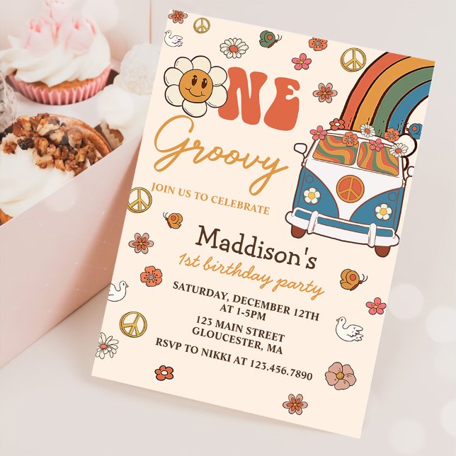 Convite Uma festa do primeiro aniversario do Arco-Íris Ret (Criador carregado)