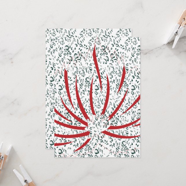 Convite uma flor vermelha sobre fundo preto (Frente/Verso In Situ)