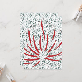 Convite uma flor vermelha sobre fundo preto