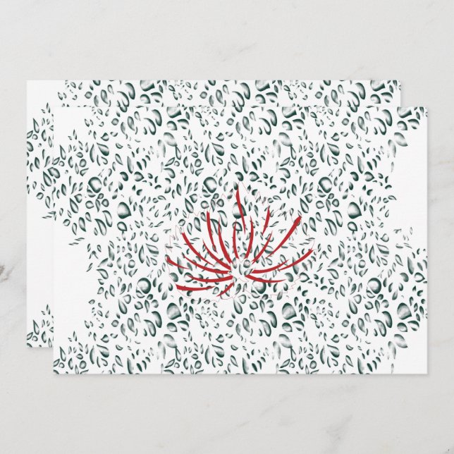 Convite uma flor vermelha sobre fundo preto (Frente/Verso)