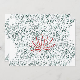 Convite uma flor vermelha sobre fundo preto