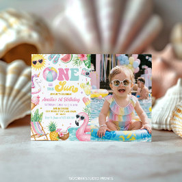 Convite Uma Foto de Aniversário de Festa de Verão na Pisci