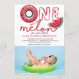 Convite Uma foto de aniversário de Melon