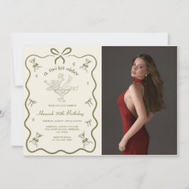 Convite Uma Foto De Aniversário Do Arco Tini Bit Antigo Ma