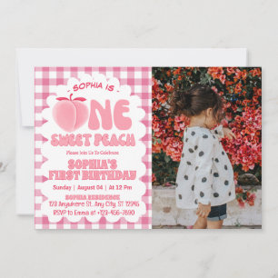 Convite Uma Foto De primeiro aniversario De Menina De Pêss