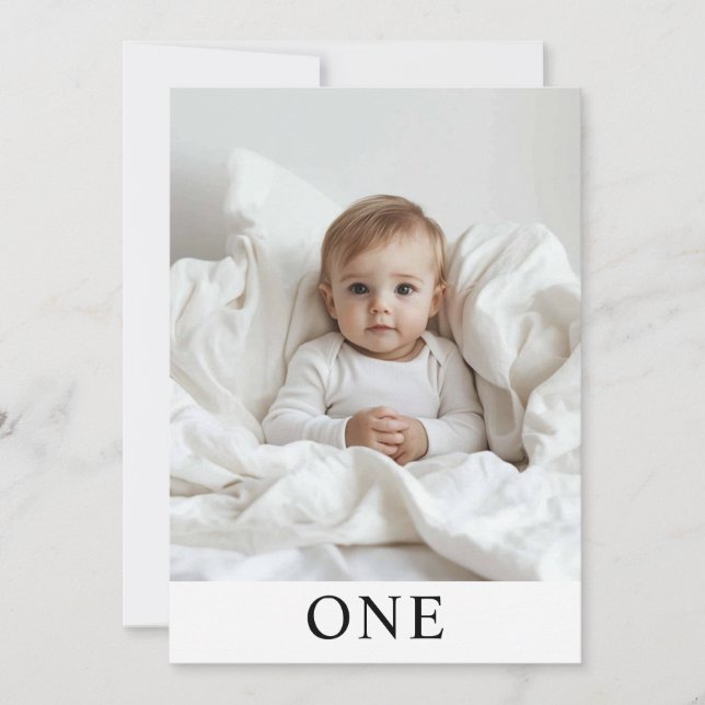 Convite Uma Foto | Meu primeiro ano | Personalizado (Frente)