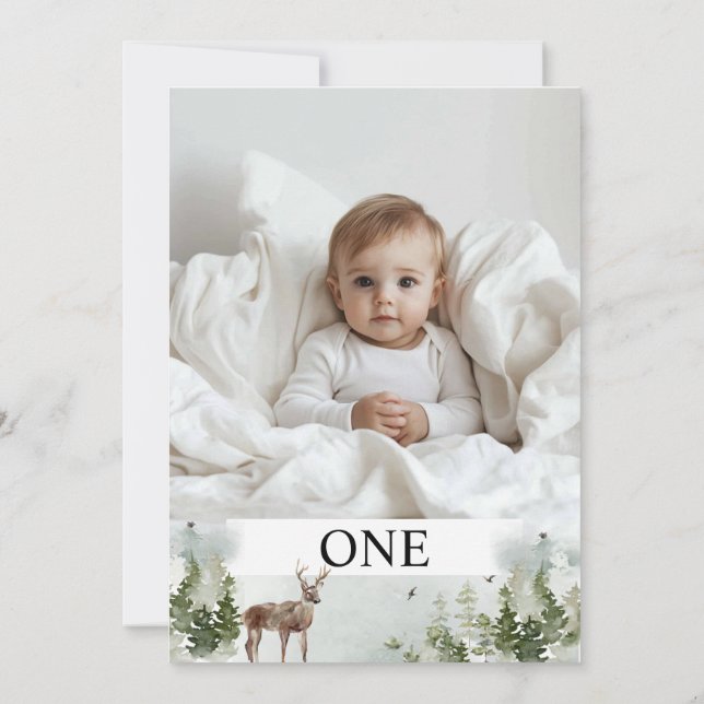 Convite Uma Foto | Meu primeiro ano | Personalizado (Verso)