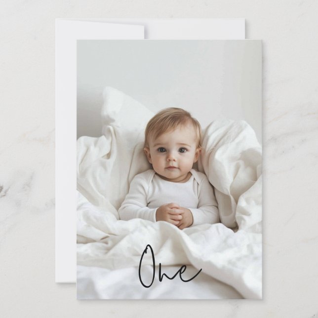 Convite Uma Foto | Meu primeiro ano | Personalizado (Frente)