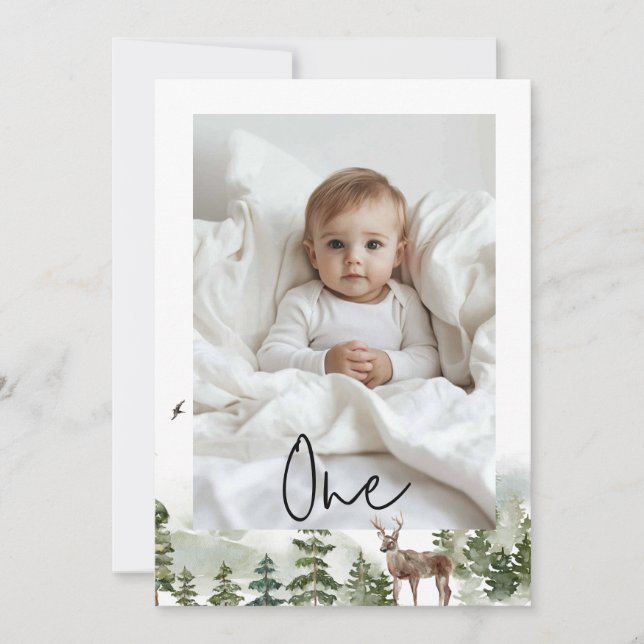 Convite Uma Foto | Meu primeiro ano | Personalizado (Frente)