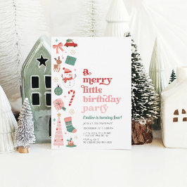 Convite Uma Garotinha de Festa de Aniversário de Natal Fel